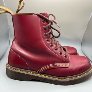 Dr. Martens Boots 1460 Red Oxblood Leather, US Size 8M, Rare, Made in England.